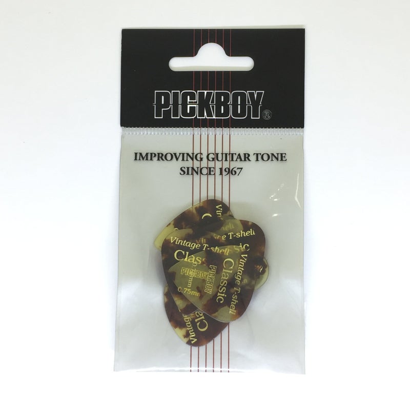 Pickboy Vintage Pick, Tortoise-Shell, Cellulose, 0.75mm, 10 picks - Image 3